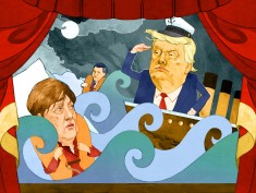 Donald Trump and Angela Merkel all at sea